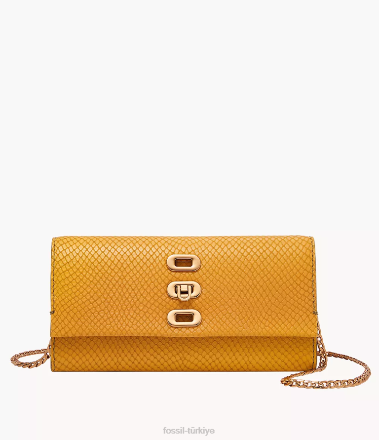 Fossil 6J04333 sarı penrose cüzdan çapraz askılı çanta kadınlar