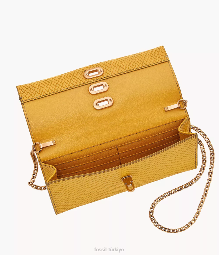Fossil 6J04333 sarı penrose cüzdan çapraz askılı çanta kadınlar