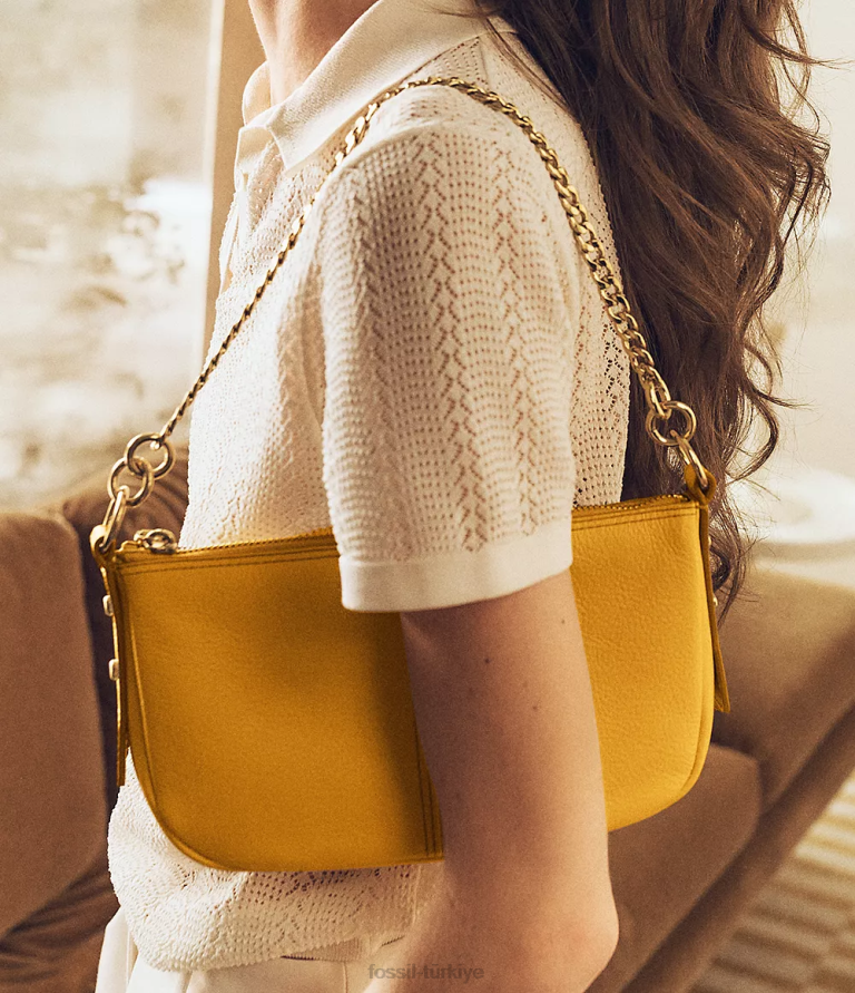Fossil 6J04334 sarı jolie baget çanta kadınlar