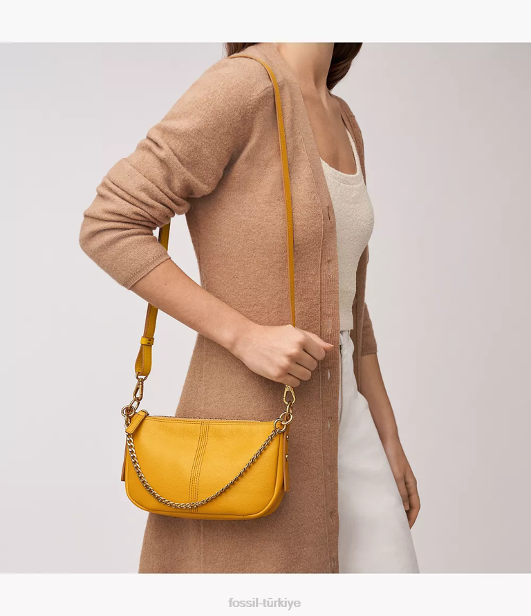 Fossil 6J04334 sarı jolie baget çanta kadınlar