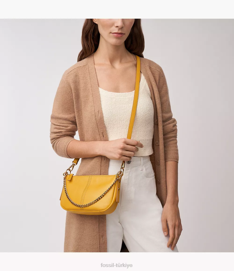 Fossil 6J04334 sarı jolie baget çanta kadınlar
