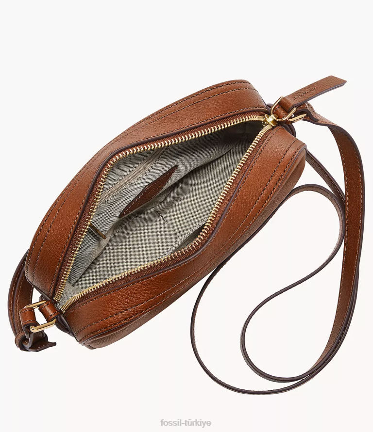 Fossil 6J04336 kahverengi liza kamera çantası çanta kadınlar