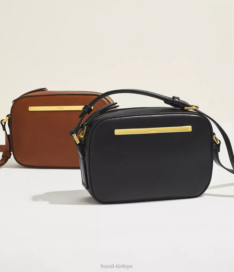 Fossil 6J04336 kahverengi liza kamera çantası çanta kadınlar