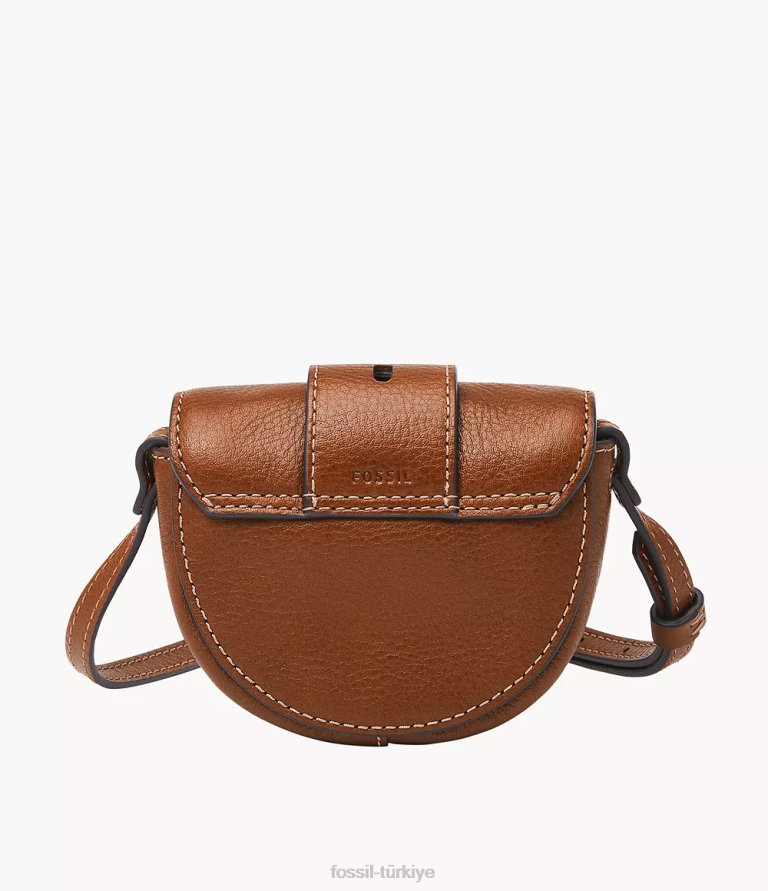 Fossil 6J04337 kahverengi harwell mikro kapaklı çapraz gövde çanta kadınlar