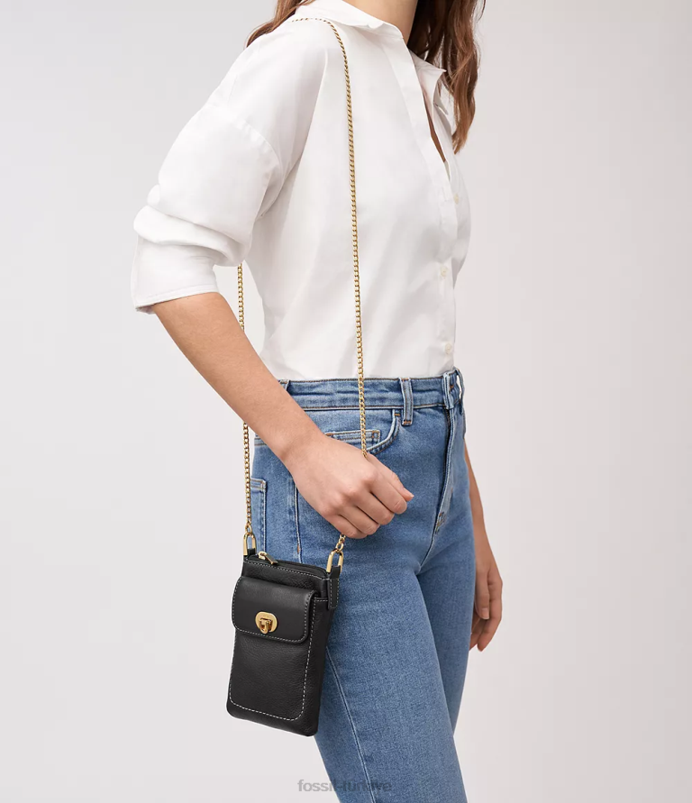 Fossil 6J04342 siyah Harper'ın çapraz gövdesi çanta kadınlar