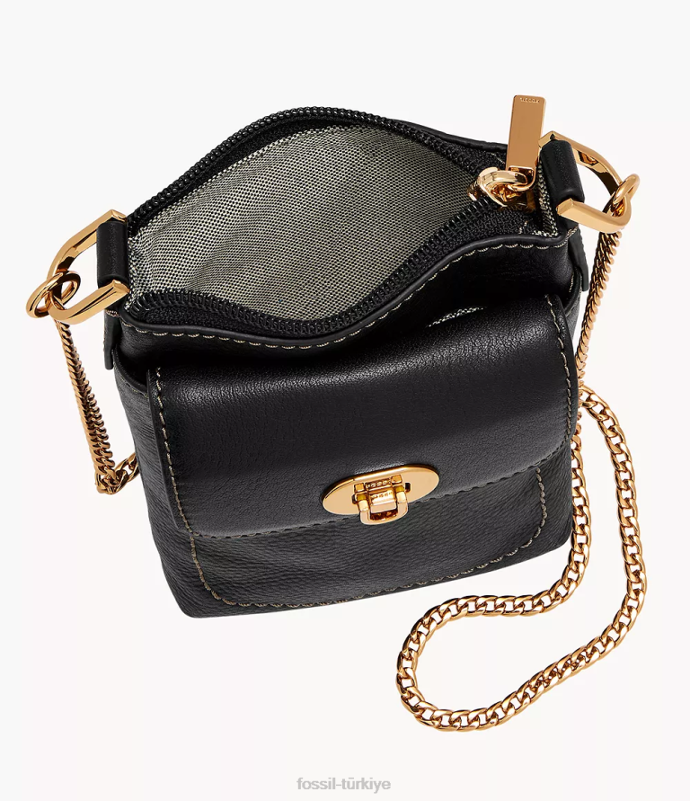 Fossil 6J04342 siyah Harper'ın çapraz gövdesi çanta kadınlar