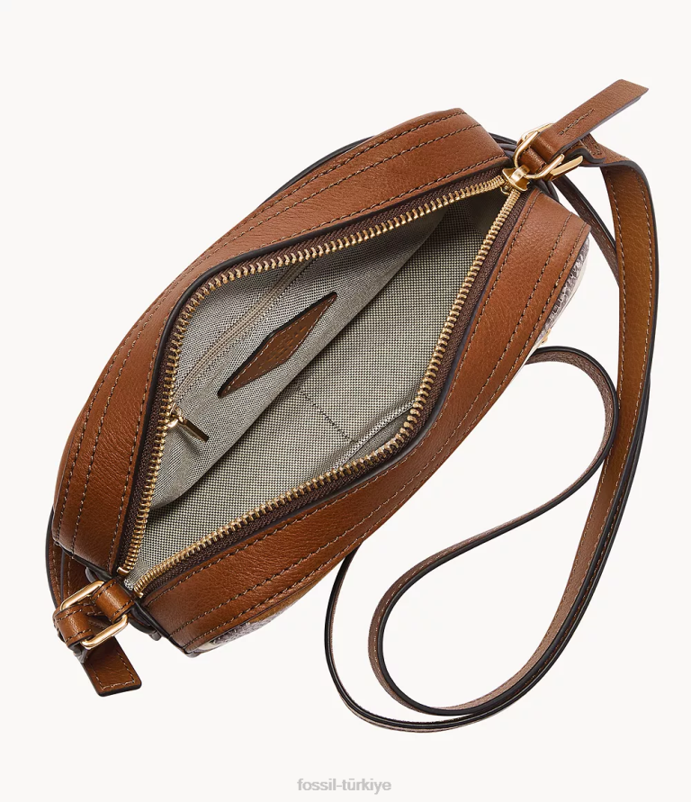 Fossil 6J04344 çizgili liza kamera çantası çanta kadınlar