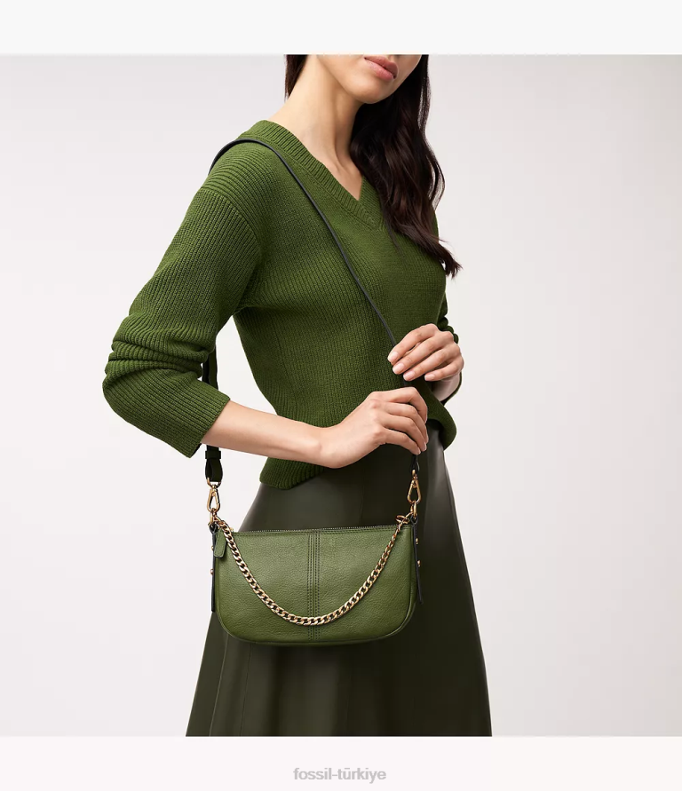 Fossil 6J04346 yeşil jolie baget çanta kadınlar