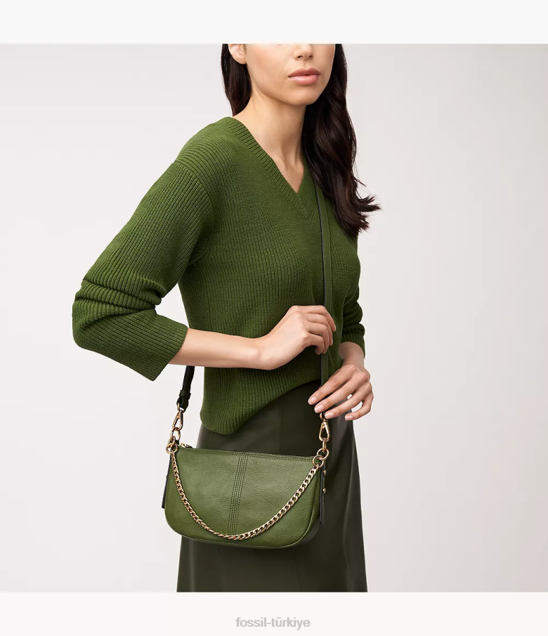 Fossil 6J04346 yeşil jolie baget çanta kadınlar
