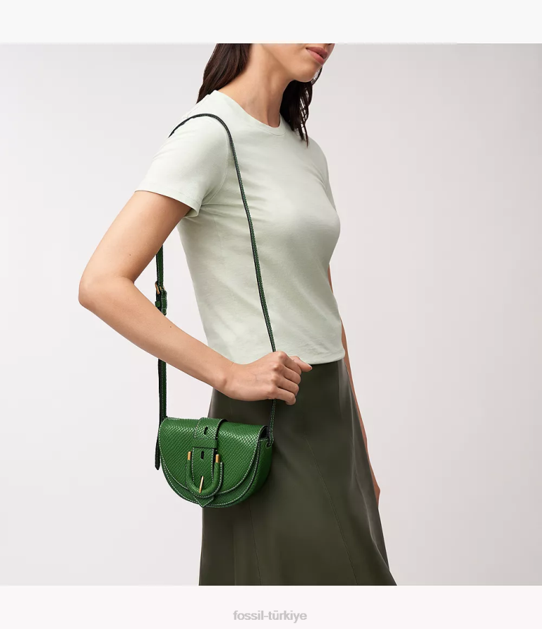 Fossil 6J04348 yeşil harwell küçük kapaklı çapraz gövde çanta kadınlar