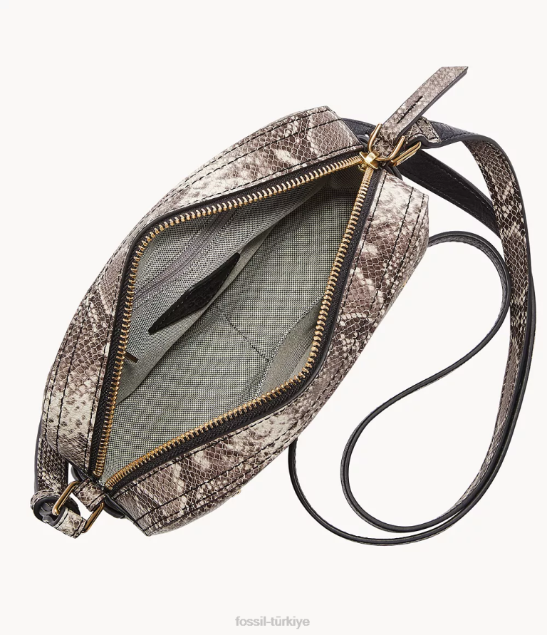 Fossil 6J04352 yılan baskı liza kamera çantası çanta kadınlar