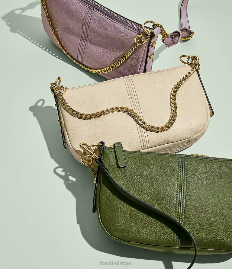 Fossil 6J04356 beyaz jolie baget çanta kadınlar