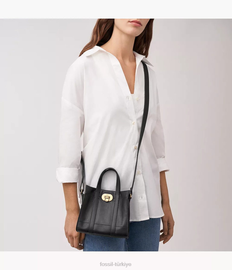Fossil 6J04357 siyah carmen mini çanta çanta kadınlar