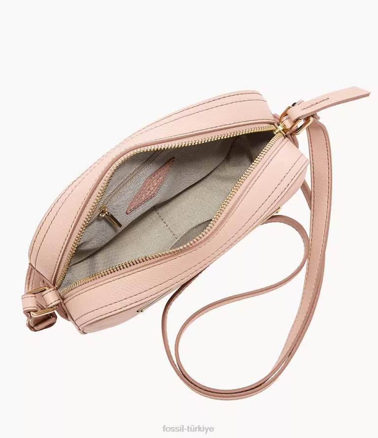 Fossil 6J04401 pembe liza kamera çantası çanta kadınlar