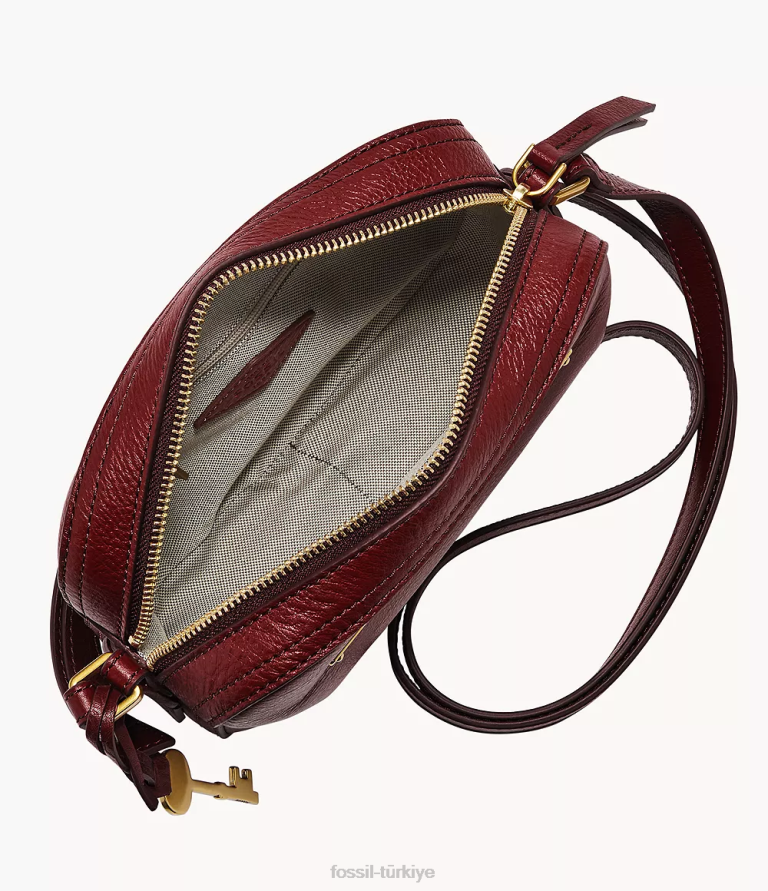 Fossil 6J04402 kırmızı liza kamera çantası çanta kadınlar