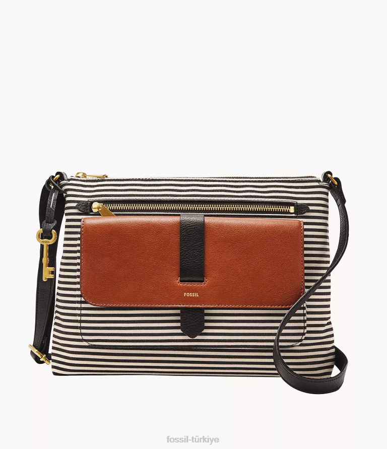Fossil 6J04406 siyah/kahverengi/beyaz Kinley çapraz vücut çanta kadınlar
