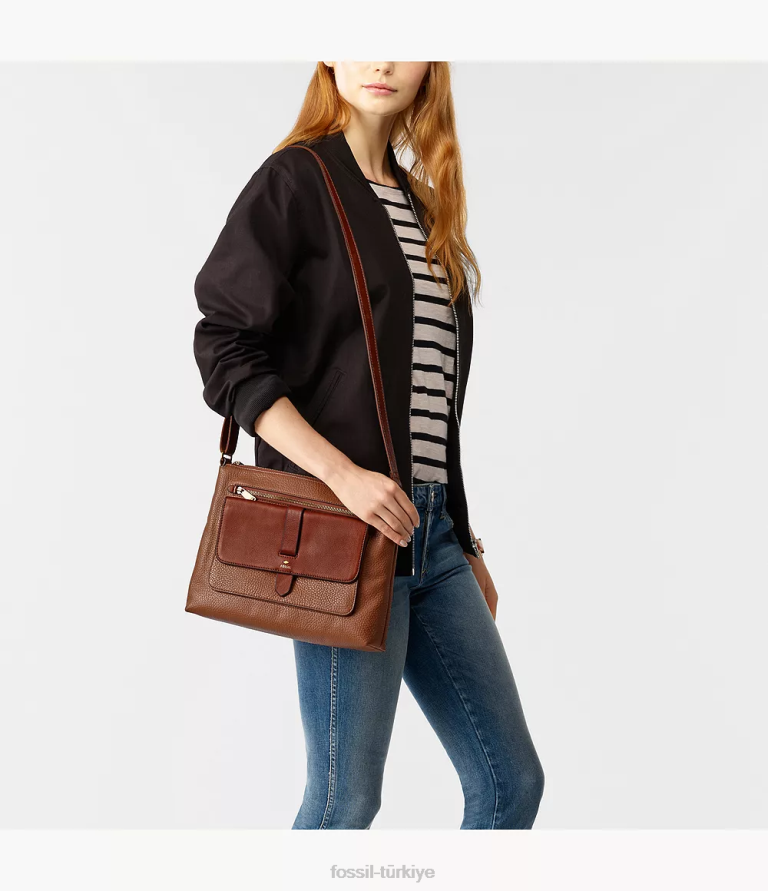 Fossil 6J04406 siyah/kahverengi/beyaz Kinley çapraz vücut çanta kadınlar