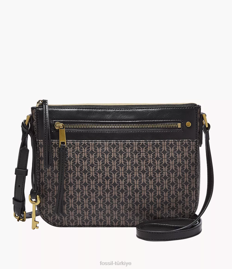 Fossil 6J04408 siyah farrah çapraz vücut çanta kadınlar