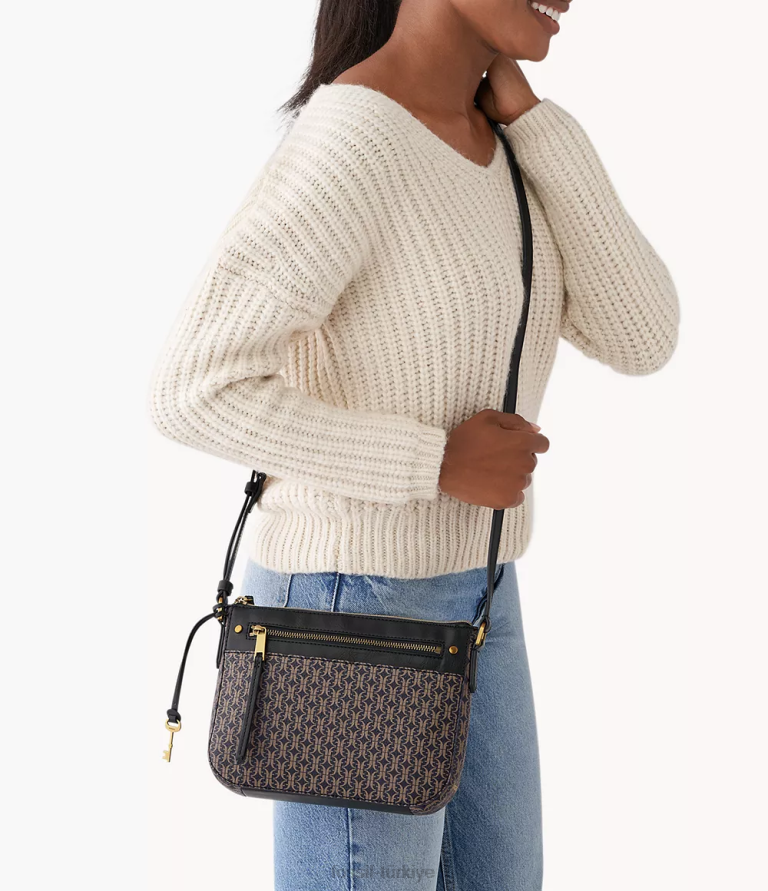 Fossil 6J04408 siyah farrah çapraz vücut çanta kadınlar