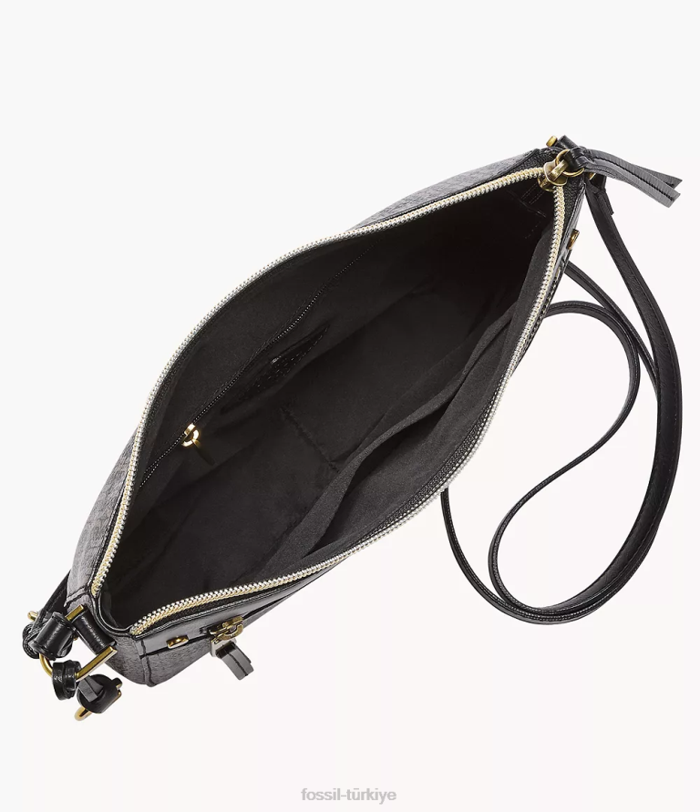 Fossil 6J04408 siyah farrah çapraz vücut çanta kadınlar