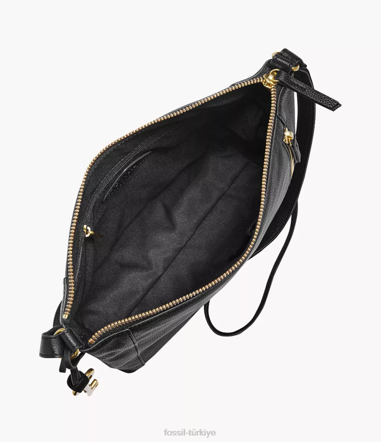 Fossil 6J04409 siyah tara çapraz vücut çanta kadınlar