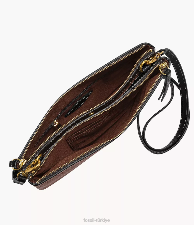 Fossil 6J04410 siyah devon çapraz vücut çanta kadınlar