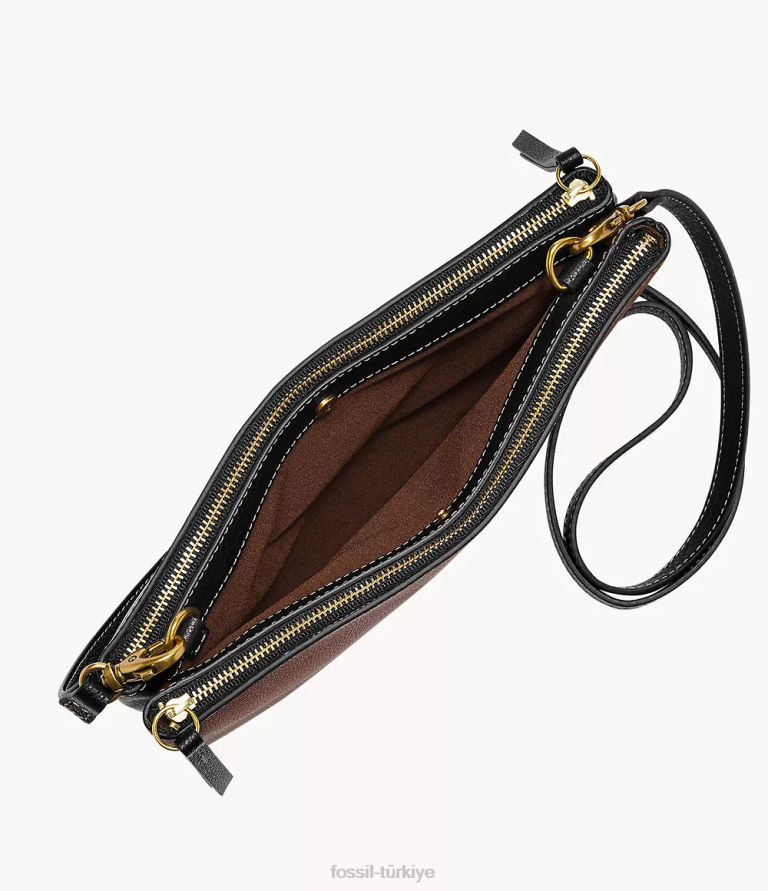 Fossil 6J04410 siyah devon çapraz vücut çanta kadınlar