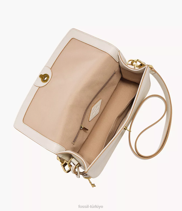 Fossil 6J04414 beyaz Ainsley çapraz vücut çanta kadınlar