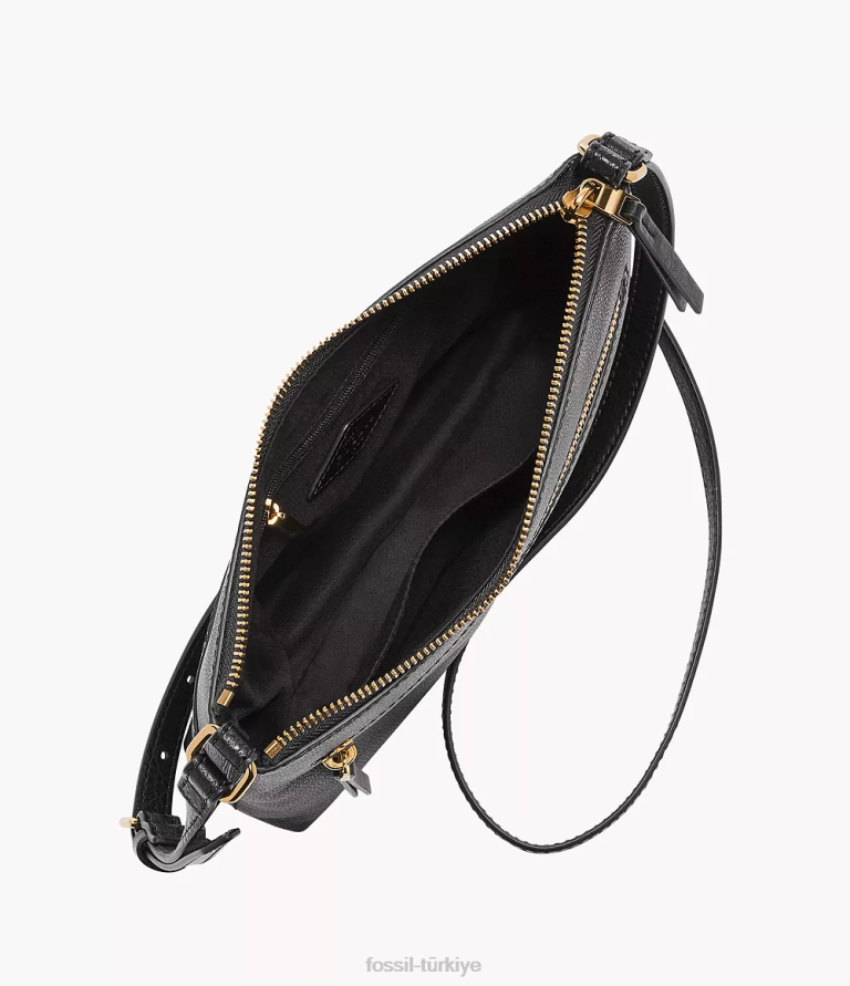 Fossil 6J04419 siyah fiona küçük e/w çapraz askılı çanta çanta kadınlar