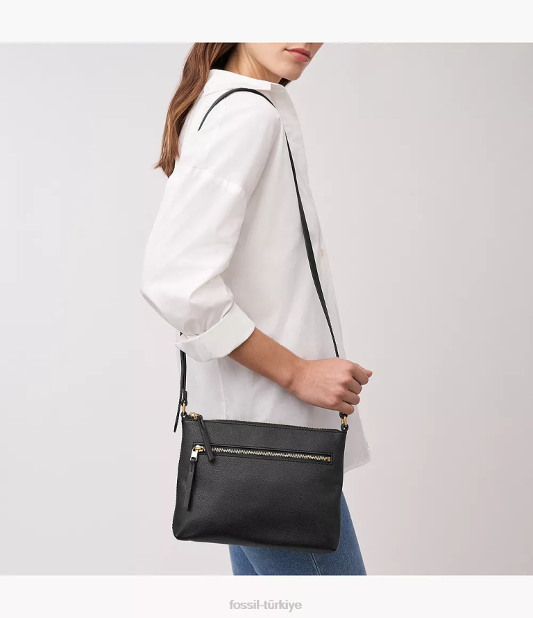 Fossil 6J04419 siyah fiona küçük e/w çapraz askılı çanta çanta kadınlar