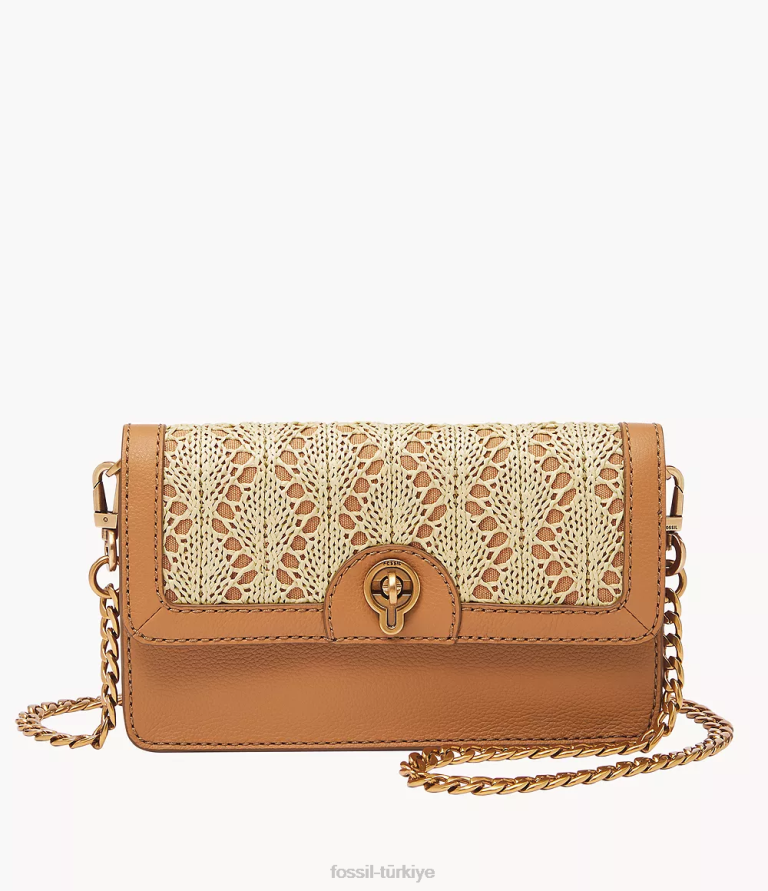 Fossil 6J04439 deve Ainsley çevirme kilitli zincirli cüzdan çanta kadınlar