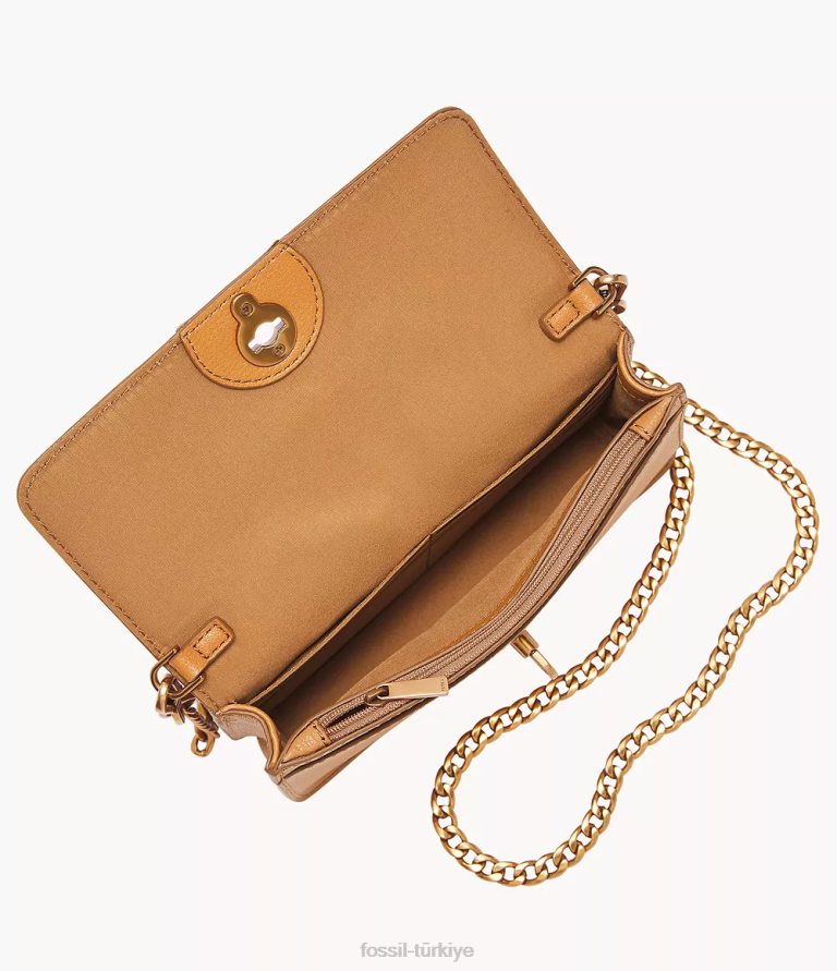 Fossil 6J04439 deve Ainsley çevirme kilitli zincirli cüzdan çanta kadınlar