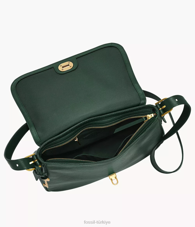 Fossil 6J04454 yeşil harper büyük kapaklı çapraz gövde çanta kadınlar