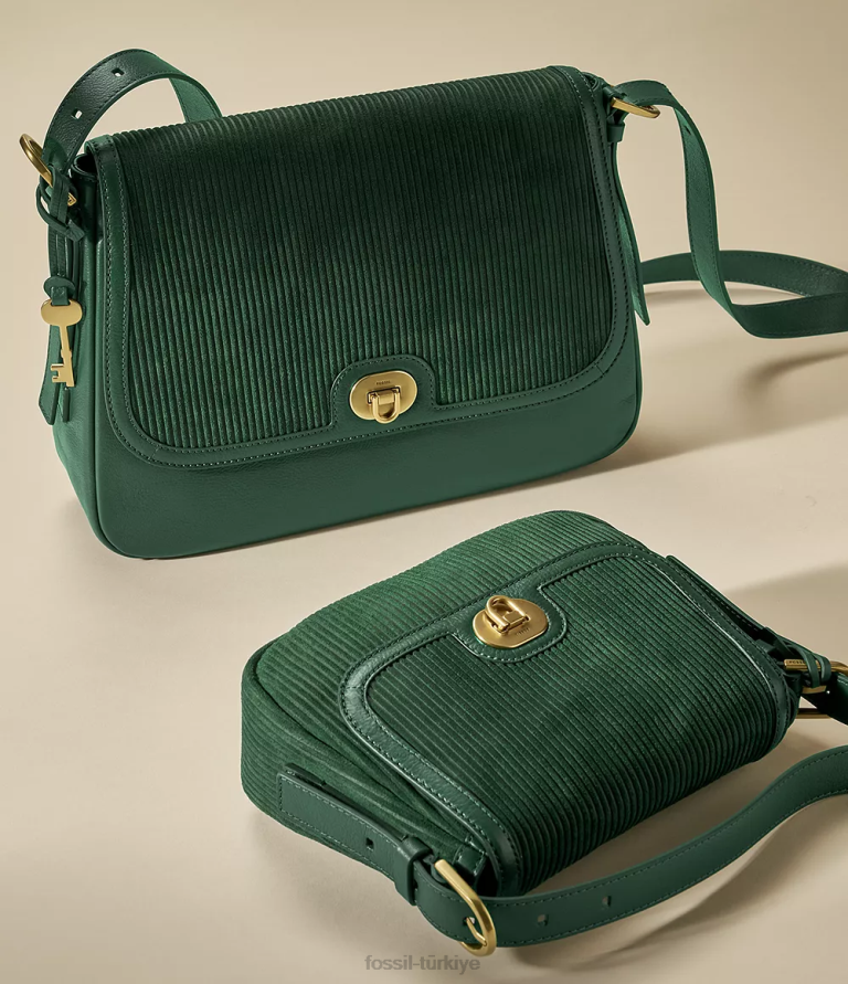 Fossil 6J04454 yeşil harper büyük kapaklı çapraz gövde çanta kadınlar