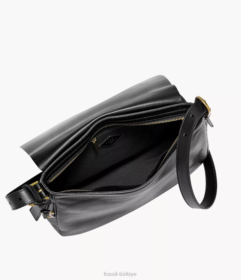 Fossil 6J04460 siyah harper büyük kapaklı çapraz gövde çanta kadınlar