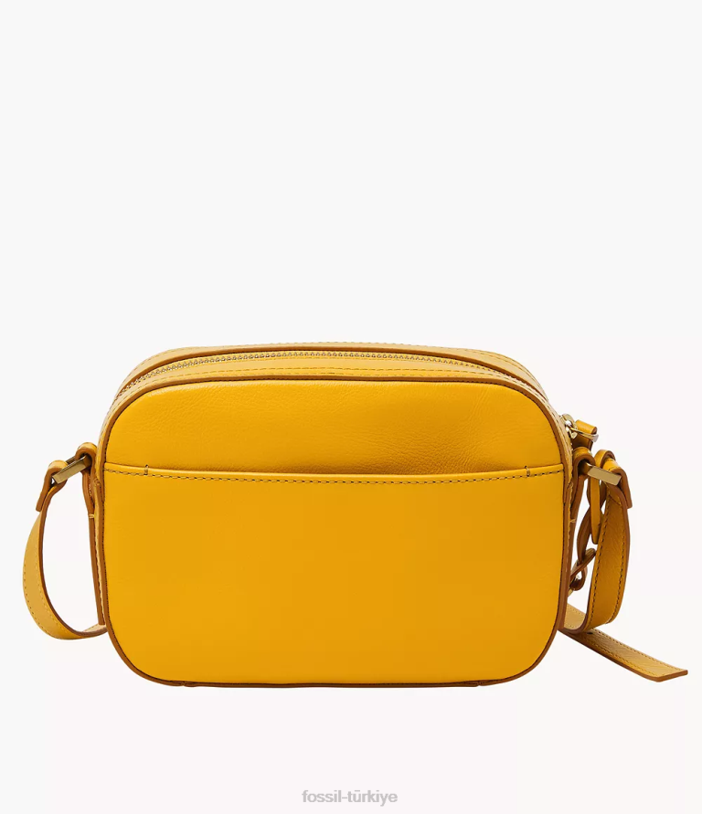 Fossil 6J04461 sarı liza kamera çantası çanta kadınlar