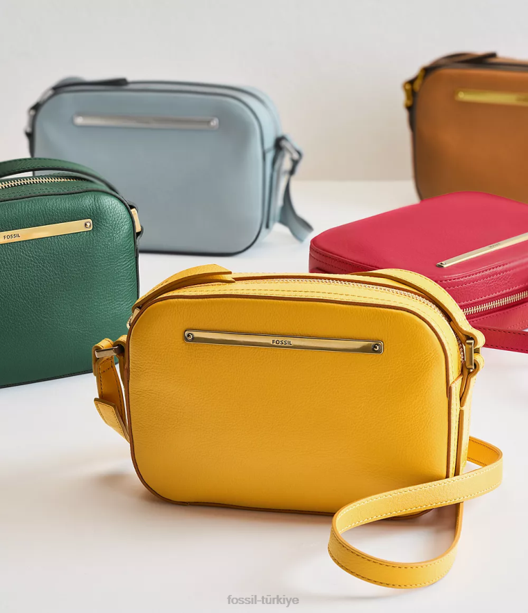 Fossil 6J04466 mavi liza kamera çantası çanta kadınlar