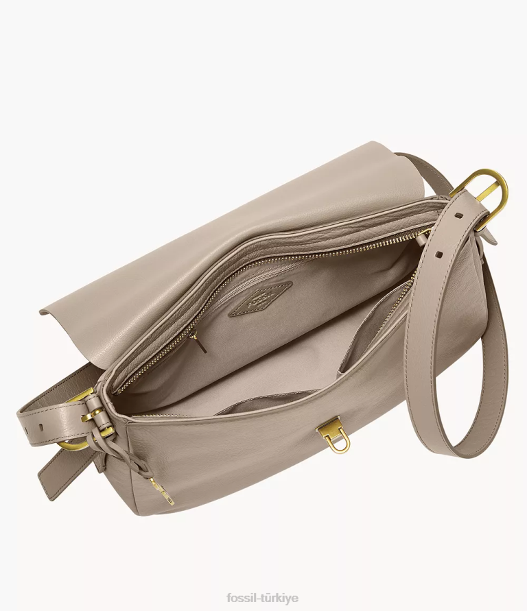 Fossil 6J04468 gri harper büyük kapaklı çapraz gövde çanta kadınlar