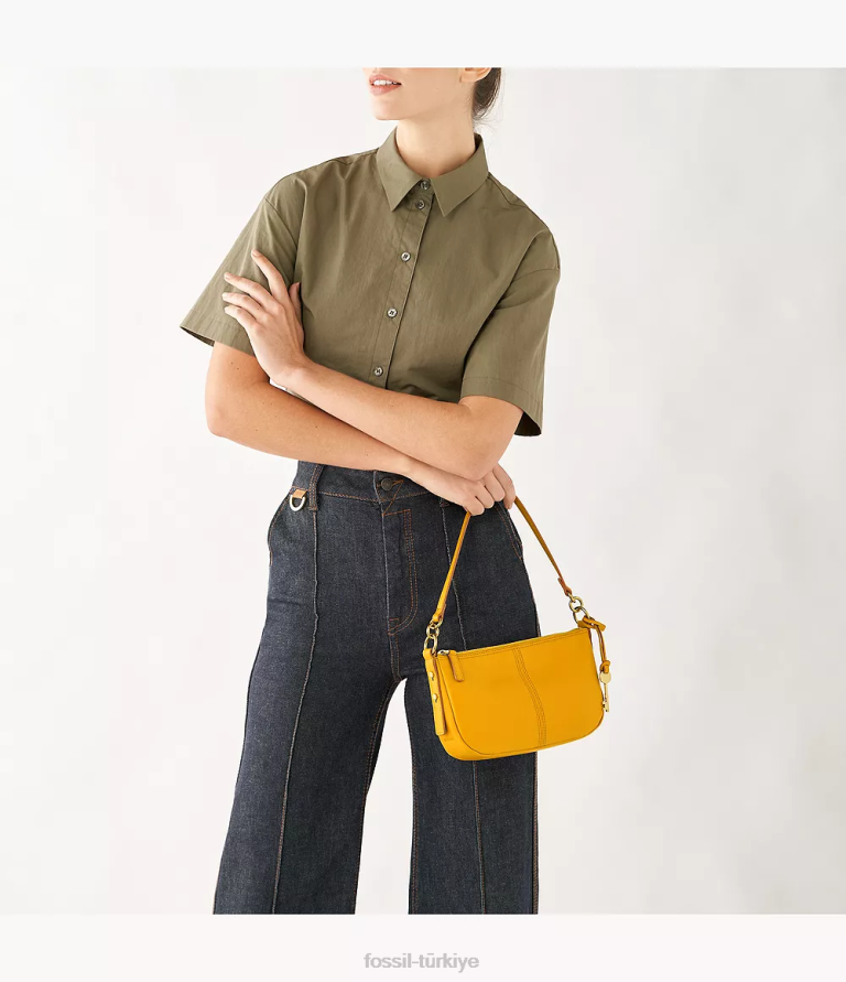 Fossil 6J04469 sarı jolie baget çanta kadınlar