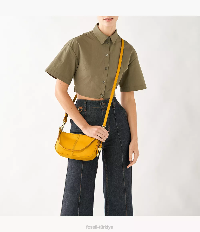 Fossil 6J04469 sarı jolie baget çanta kadınlar