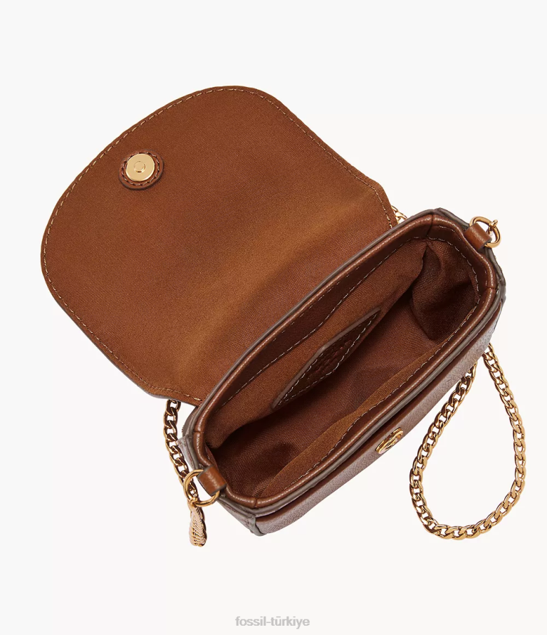 Fossil 6J04471 kahverengi zımpara mikro çapraz gövde çanta kadınlar