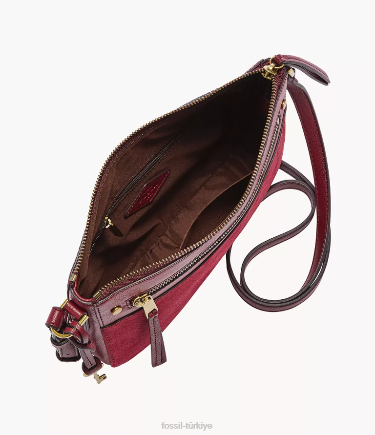 Fossil 6J04473 kırmızı farrah çapraz vücut çanta kadınlar