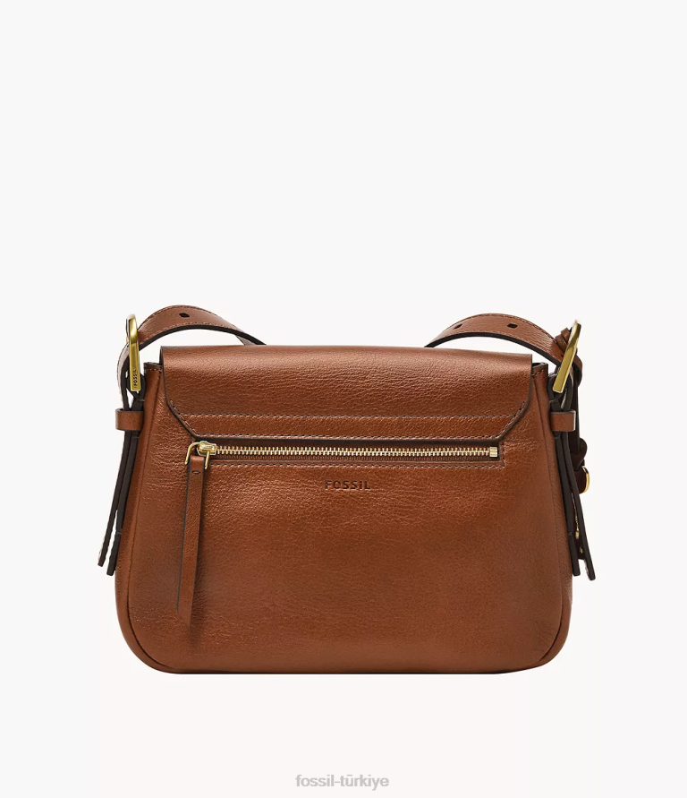 Fossil 6J04481 kahverengi harper küçük kapaklı çapraz gövde çanta kadınlar