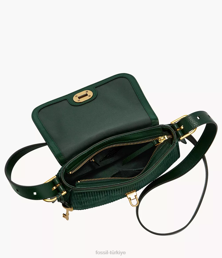 Fossil 6J04489 yeşil harper küçük kapaklı çapraz gövde çanta kadınlar