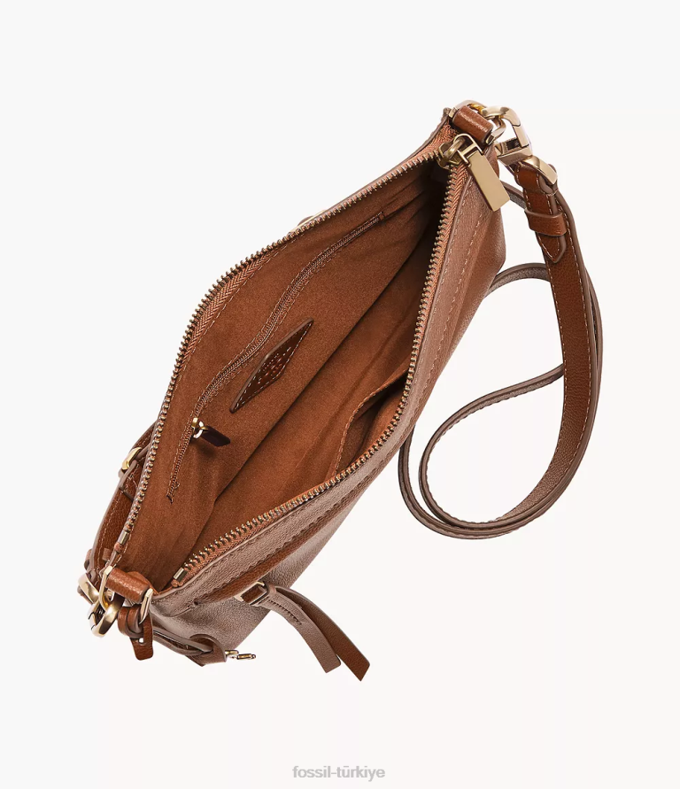 Fossil 6J04502 kahverengi kiera küçük çapraz vücut çanta kadınlar