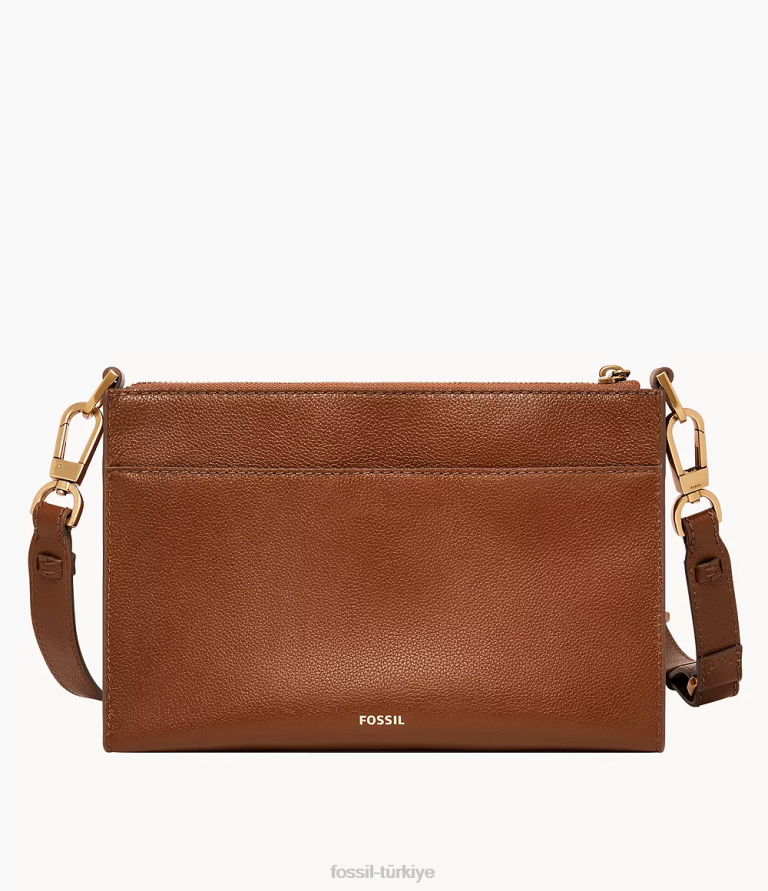 Fossil 6J04502 kahverengi kiera küçük çapraz vücut çanta kadınlar