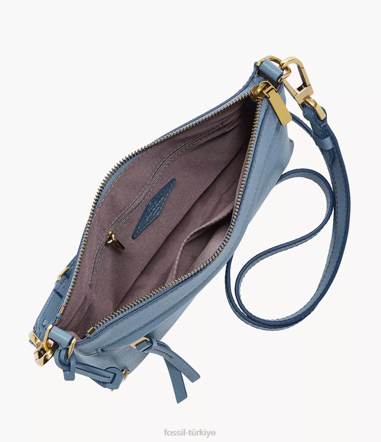 Fossil 6J04506 mavi kiera küçük çapraz vücut çanta kadınlar