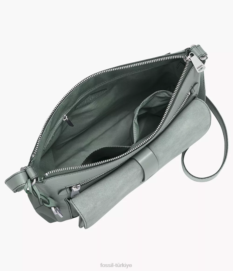 Fossil 6J04515 haki Kinley çapraz vücut çanta kadınlar