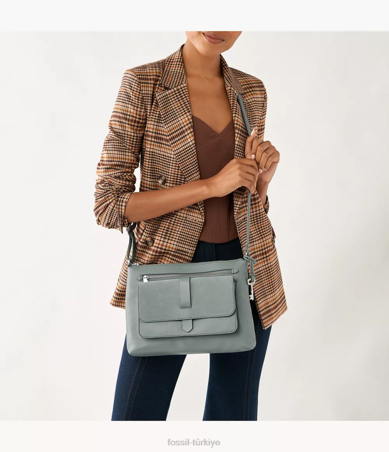 Fossil 6J04515 haki Kinley çapraz vücut çanta kadınlar