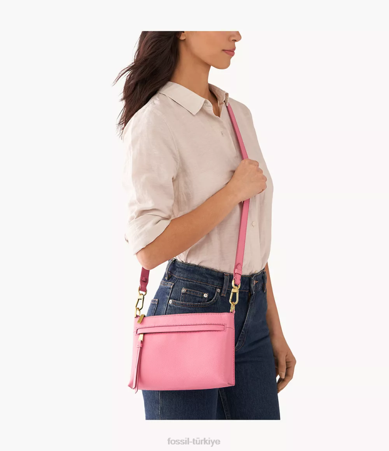 Fossil 6J04518 pembe kiera küçük çapraz vücut çanta kadınlar